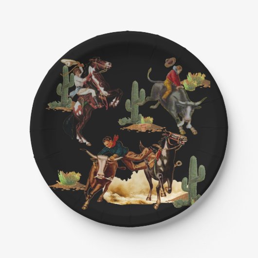  Westerne Rodeo Events Cowboy Cowgirl Papieren Bordje (Voorkant)
