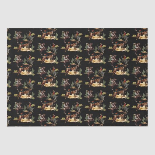  Westerne Rodeo Events Cowboy Cowgirl Tissuepapier (Voorkant)