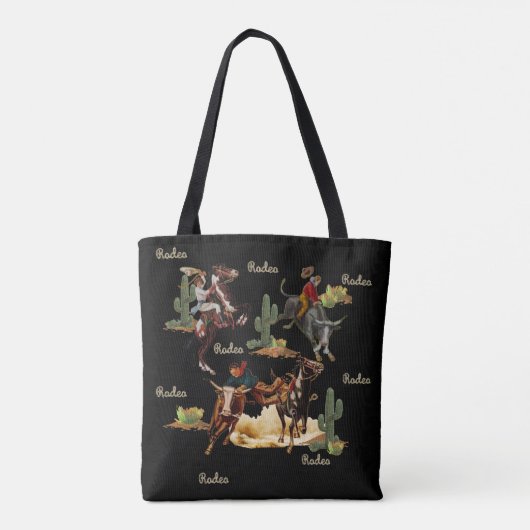  Westerne Rodeo Events Cowboys Cowboys Tote Bag (Achterkant)