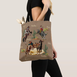  Westerne Rodeo Events Cowboys CowTot meisjes Tote Bag