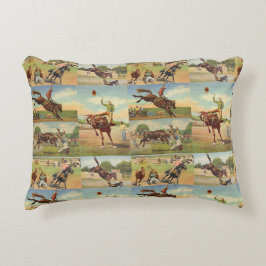  Westerne Rodeo Events Cowboys Horses Bulls Accent Kussen