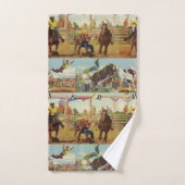 Westerne Rodeo Events Cowboys Horses Bulls Bad Handdoek (Handdoek)