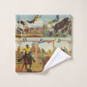  Westerne Rodeo Events Cowboys Horses Bulls Bad Handdoek (Wasdoekje)