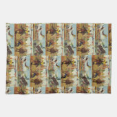  Westerne Rodeo Events Cowboys Horses Bulls Theedoek (Horizontaal)