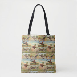  Westerne Rodeo Events Cowboys Horses Bulls Tote Bag