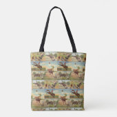  Westerne Rodeo Events Cowboys Horses Bulls Tote Bag (Achterkant)