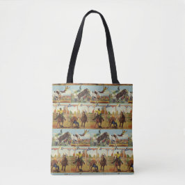  Westerne Rodeo Events Cowboys Horses Bulls  Tote Bag