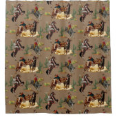  Westerne Rodeo Events Cowgirl Cowboy Show Douchegordijn (Voorkant)