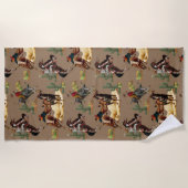  Westerne Rodeo Events Cowgirl Cowboy Strandlaken (Voorkant)