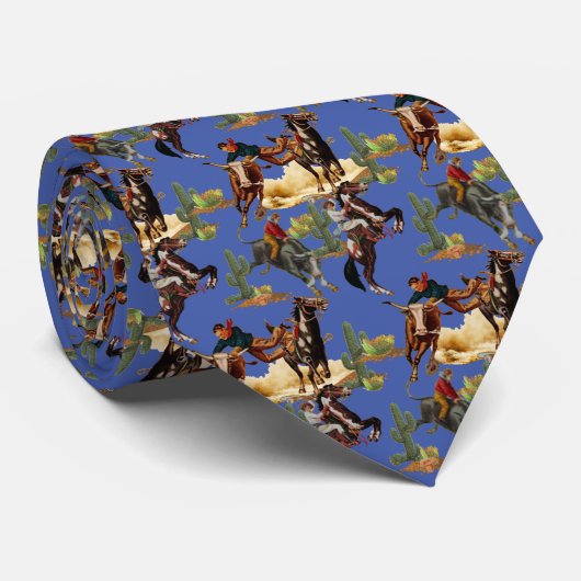  Westerne Rodeo Events Cowgirl Cowboy Stropdas (Opgerold)