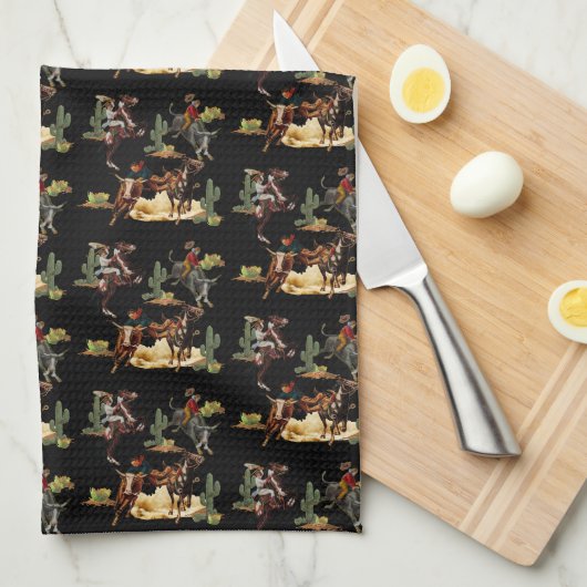 Westerne Rodeo Events Cowgirl Cowboy Theedoek (Quarter Fold)