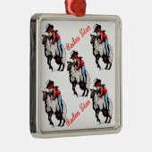 Westerne Rodeo-kerstornament Mutton Buster Metalen Ornament (Rechts)