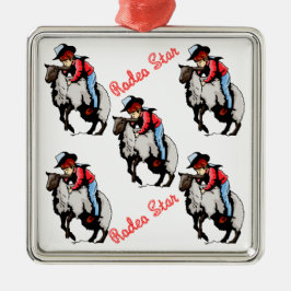 Westerne Rodeo-kerstornament Mutton Buster Metalen Ornament