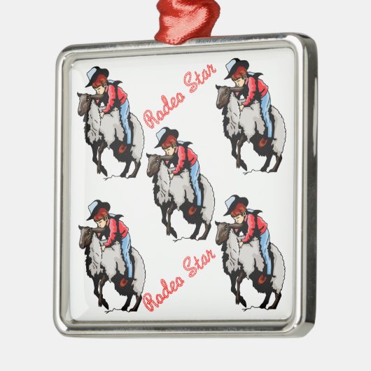 Westerne Rodeo-kerstornament Mutton Buster Metalen Ornament (Links)