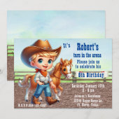 Westerne Rodeo kleine cowboy met paard verjaardag Kaart (Voorkant / Achterkant)