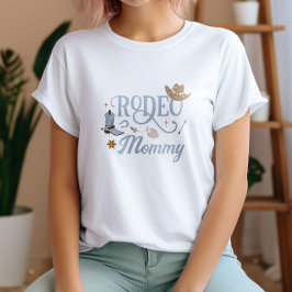 Westerne Rodeo Mama Blauwe Verjaardag T-shirt