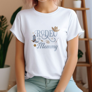 Westerne Rodeo Mama Blauwe Verjaardag T-shirt