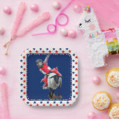 Westerne Rodeo Mutton Busting Cowboy Kind Square S Papieren Bordje (Feest)