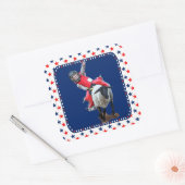Westerne Rodeo Mutton Busting Cowboy Kind Square S Vierkante Sticker (Envelop)
