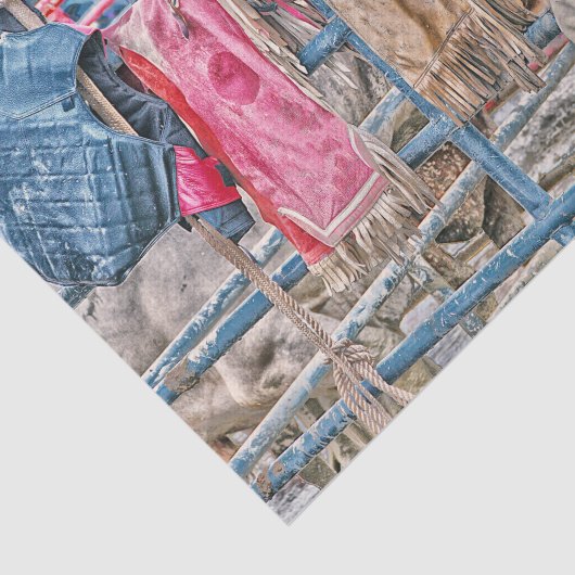 Westerne Rodeo Rustic Country Bull Cow Tissuepapier (Detail)