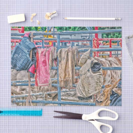 Westerne Rodeo Rustic Country Bull Cow Tissuepapier (Craft)