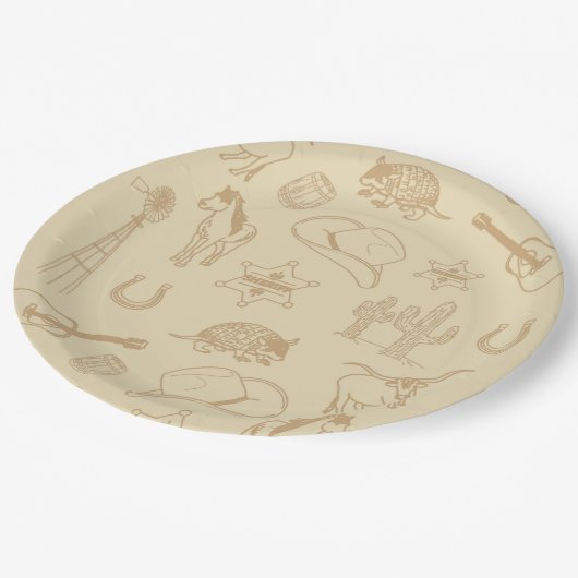 Westerne Rodeo Thaise Partij 1e Rodeo BirthdayPart Papieren Bordje (Gekanteld)