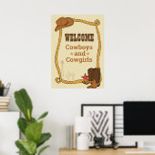 Westerne Rodeo Thaise Partij 1e Rodeo BirthdayPart Poster (Thuiskantoor)