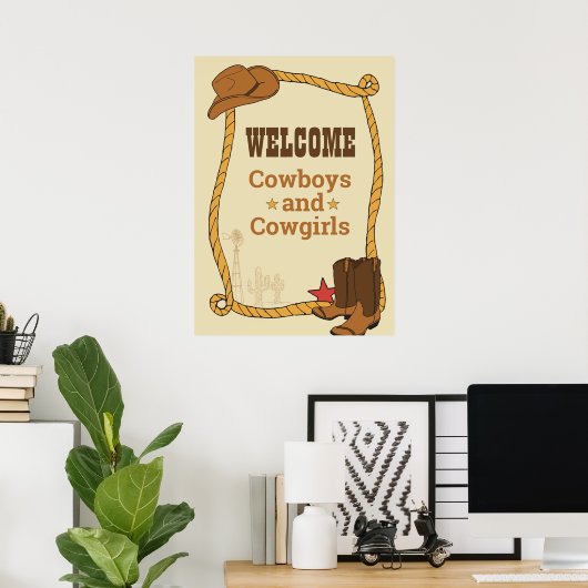 Westerne Rodeo Thaise Partij 1e Rodeo BirthdayPart Poster (Thuiskantoor)