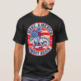 Westerne Rodeo USA Flag maakt Amerika weer een cow T-shirt