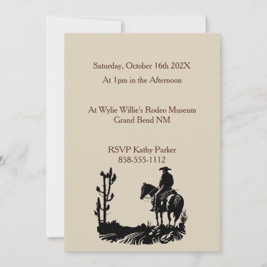 Westerne Rodeo wilde Poster foto Kaart (Achterkant)