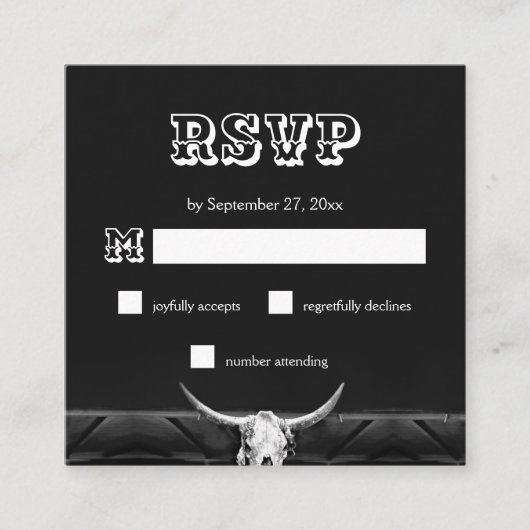 Westerne roestzwart en witte bull informatiekaartje (Voorkant)