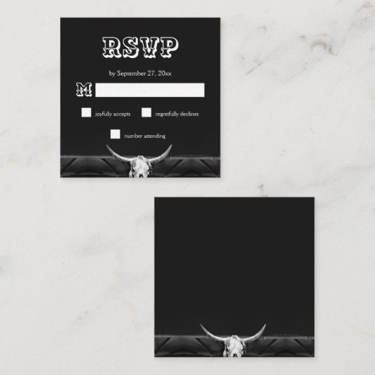 Westerne roestzwart en witte bull informatiekaartje (Voorkant / Achterkant)