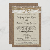 Westerne Romance Burlap and Lace Kaart (Voorkant / Achterkant)