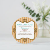 Westerne ronde neutrale Baby shower uitnodiging (Staand voorkant)