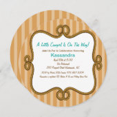 Westerne ronde neutrale Baby shower uitnodiging (Voorkant / Achterkant)