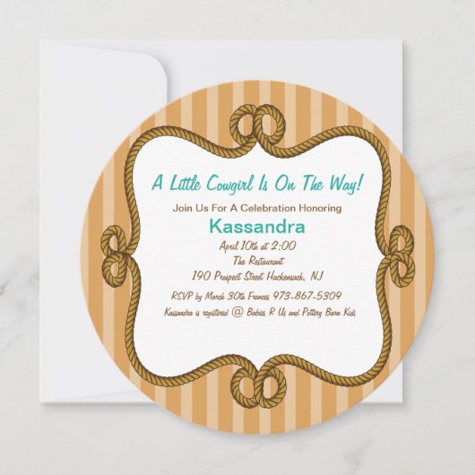 Westerne ronde neutrale Baby shower uitnodiging (Voorkant)