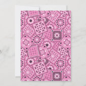 Westerne Roze Bandanna Baby shower Uitnodiging (Achterkant)