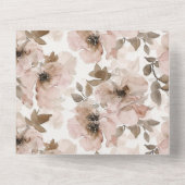 Westerne Roze Bloemen Huwelijk All In One Uitnodiging (Achterkant)