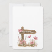 Westerne Roze Bloemen Wild West Horse Verjaardag Kaart (Achterkant)