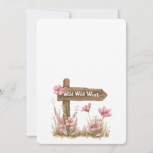 Westerne Roze Bloemen Wild West Horse Verjaardag Kaart (Achterkant)