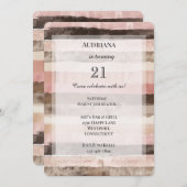 Westerne roze bruine strepen verjaardag kaart (Voorkant / Achterkant)