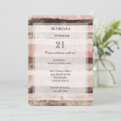 Westerne roze bruine strepen verjaardag kaart