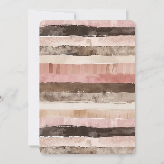 Westerne roze bruine strepen verjaardag kaart (Achterkant)