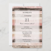 Westerne roze bruine strepen verjaardag kaart (Voorkant)