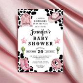 Westerne Roze Cowgirl Baby shower Kaart