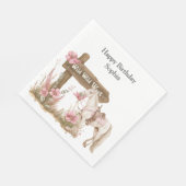 Westerne Roze Cowgirl Wild West Horse Verjaardag Servet (Hoek)