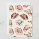 Westerne Roze Crème Cowgirl Petten Verjaardag Kaart (Achterkant)