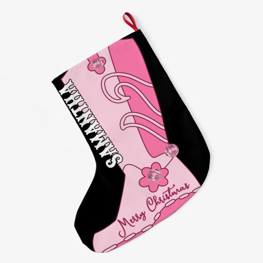 Westerne Roze Disco Costal Cowgirl Boot Custom Naa Grote Kerstsok (Achterkant (Hangend))