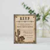 Westerne RSVP-Kaart Kaart (Staand voorkant)