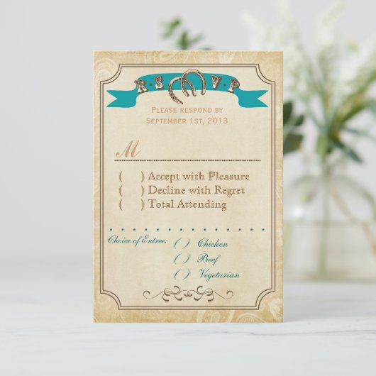 Westerne RSVP-kaarten RSVP Kaartje (Staand voorkant)